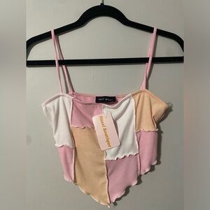 NWT Hazel Boutique color block cropped tank